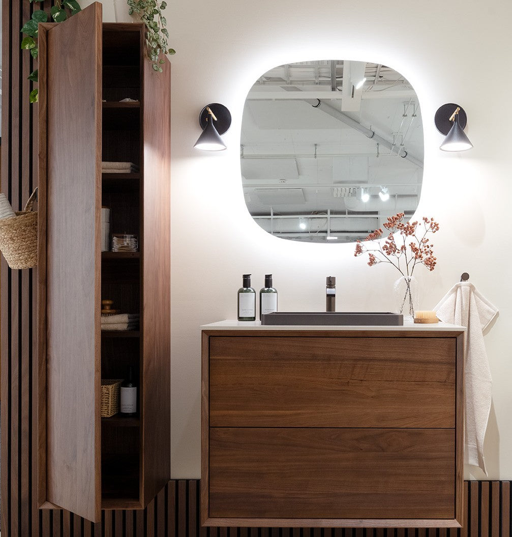 Tvättställsskåp i Massiv Valnöt 80 cm - IW80