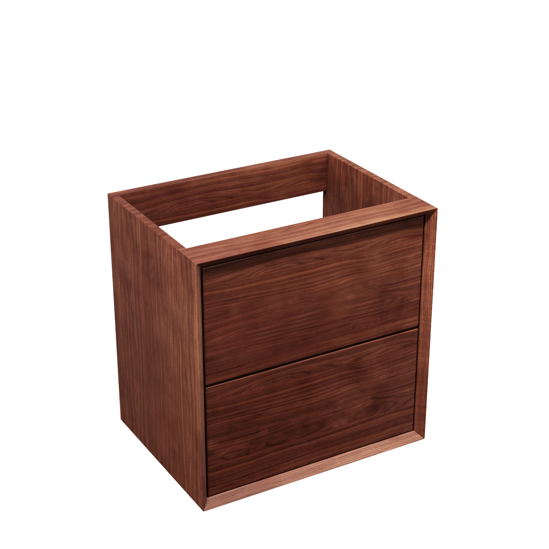 Vaskeskab 60 cm i massiv valnød – smart opbevaring & tidløst design – IW60