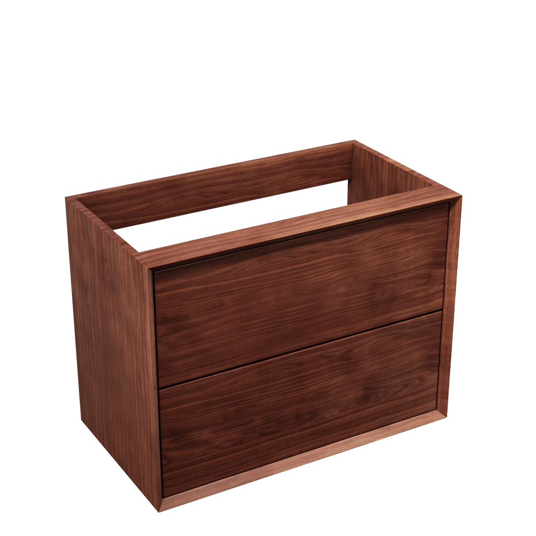 Vaskeskab 80 cm i massiv valnød – smart opbevaring & tidløst design – IW80