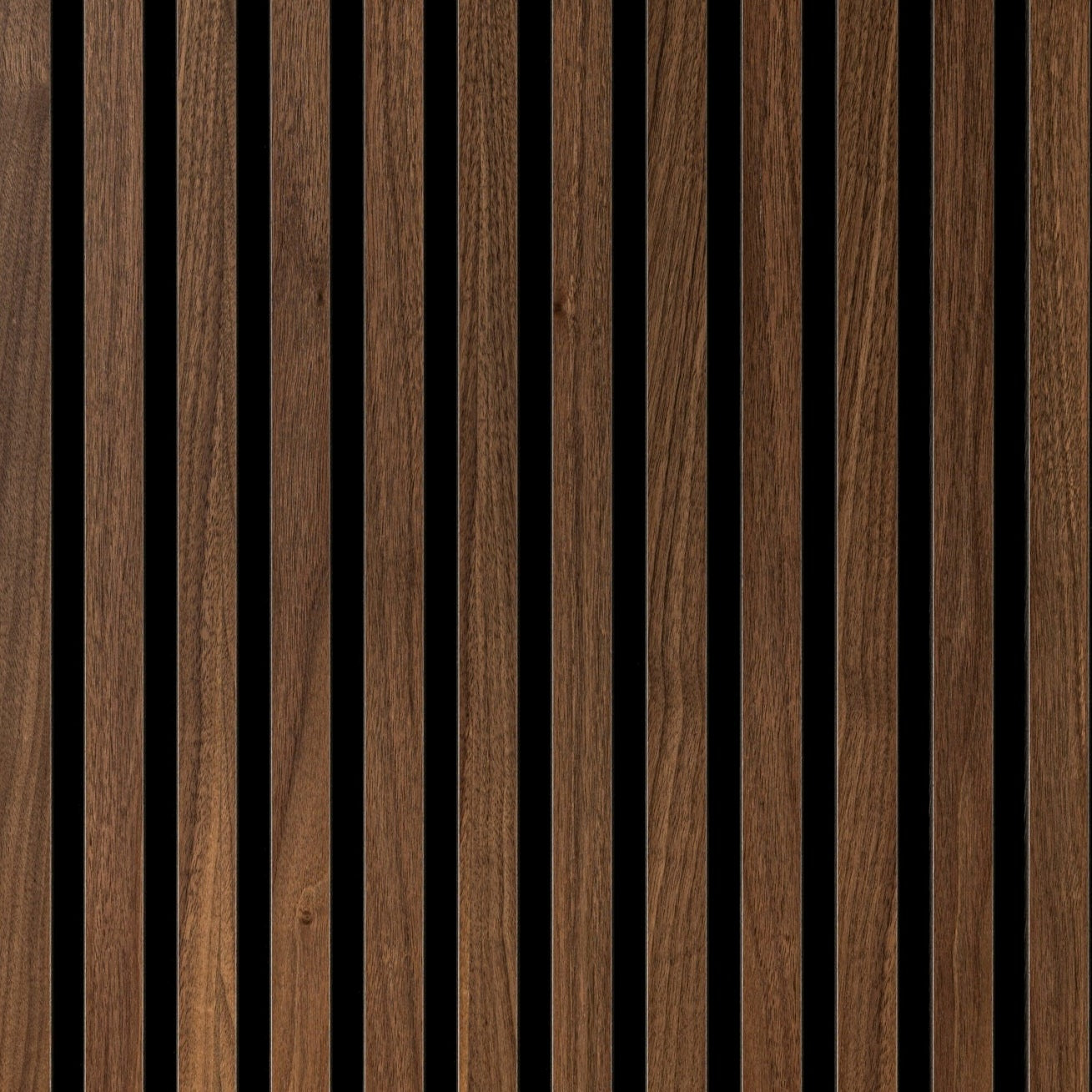 Sänggavel i akustikpanel, från golv till tak, bredd 245 cm, träslag Valnöt