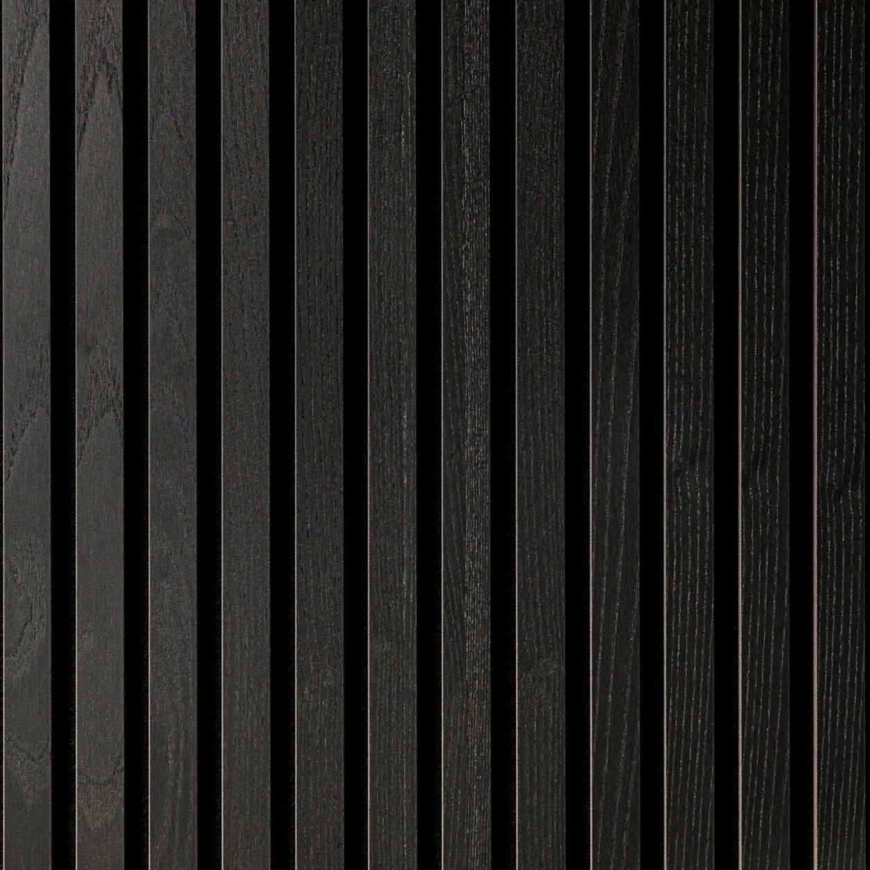 Sänggavel i akustikpanel, fullhöjd upp till 270 cm, bredd 185 cm, träslag Svartoljad Ek