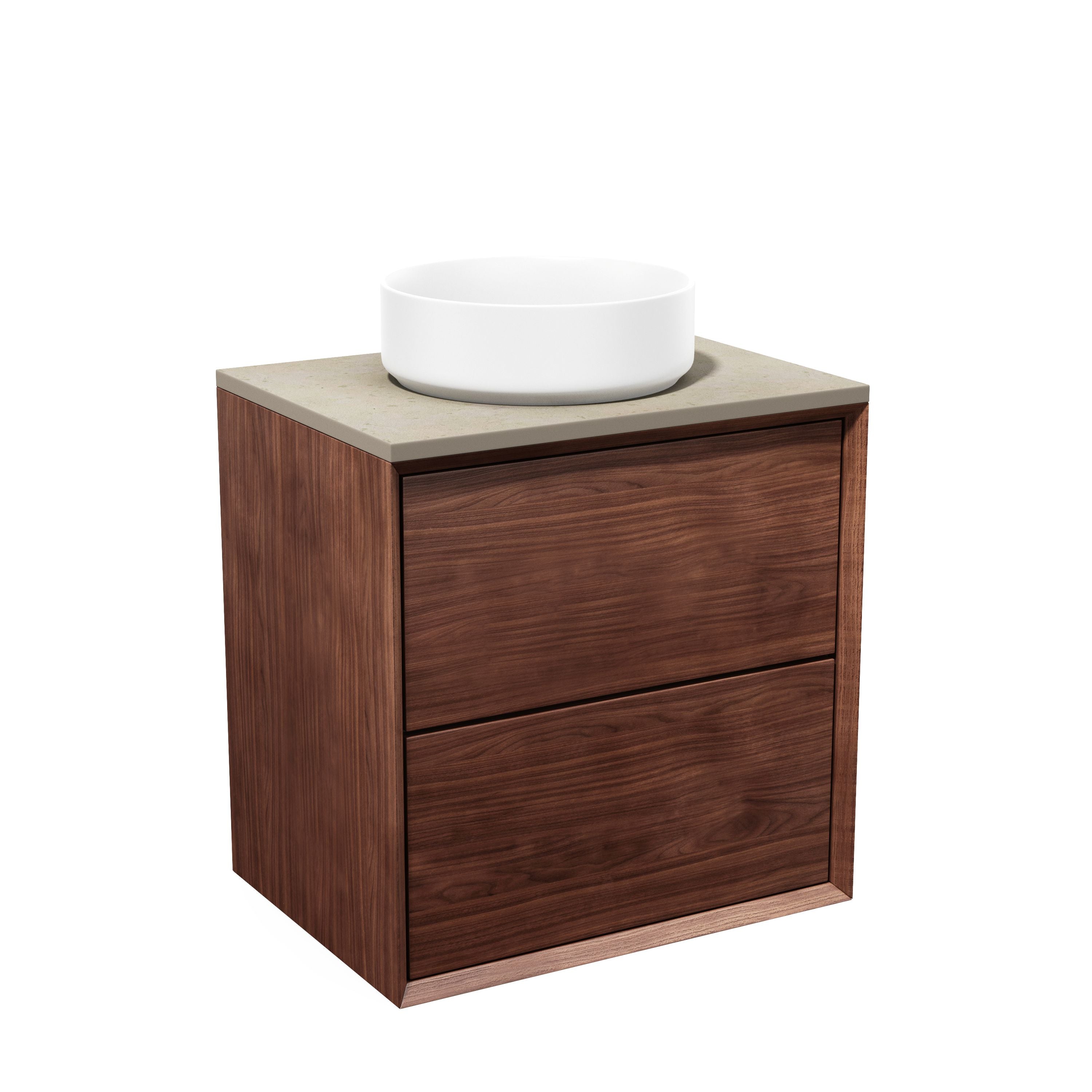 Vaskeskab 60 cm i massiv valnød – smart opbevaring & tidløst design – IW60