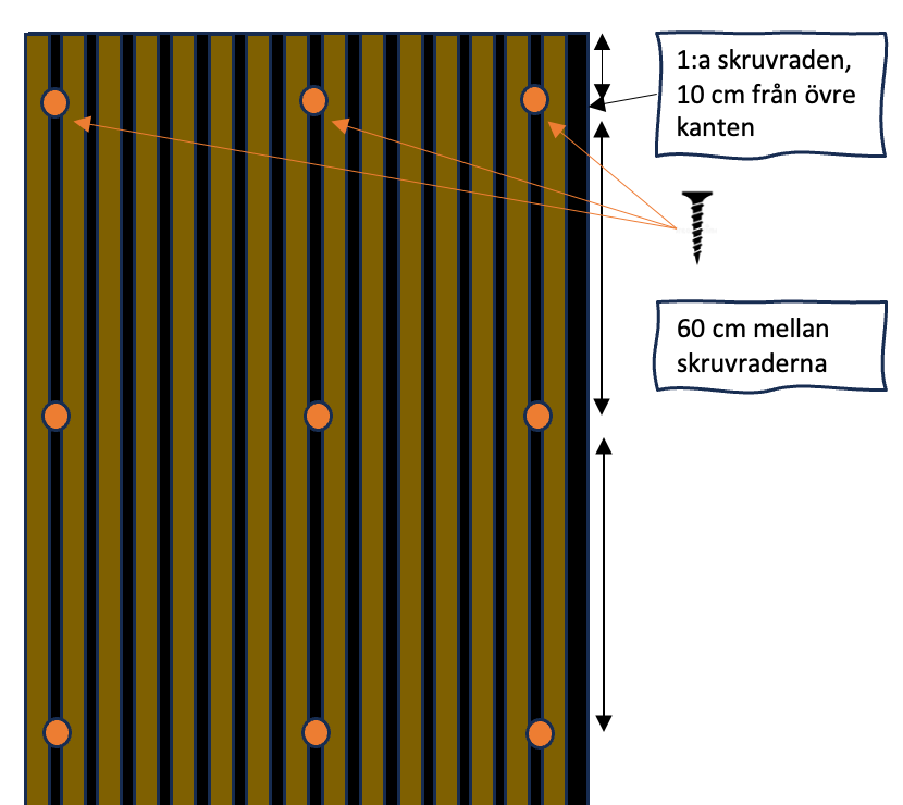 Monteringsskruer, sort, 50 stk, 42x38