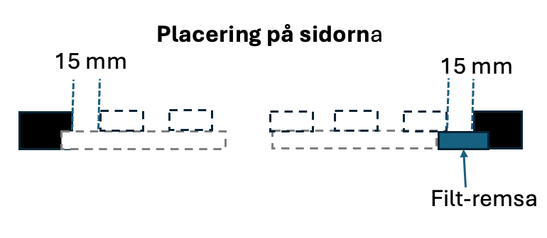 Afslutningsliste i træfiner, 270 cm