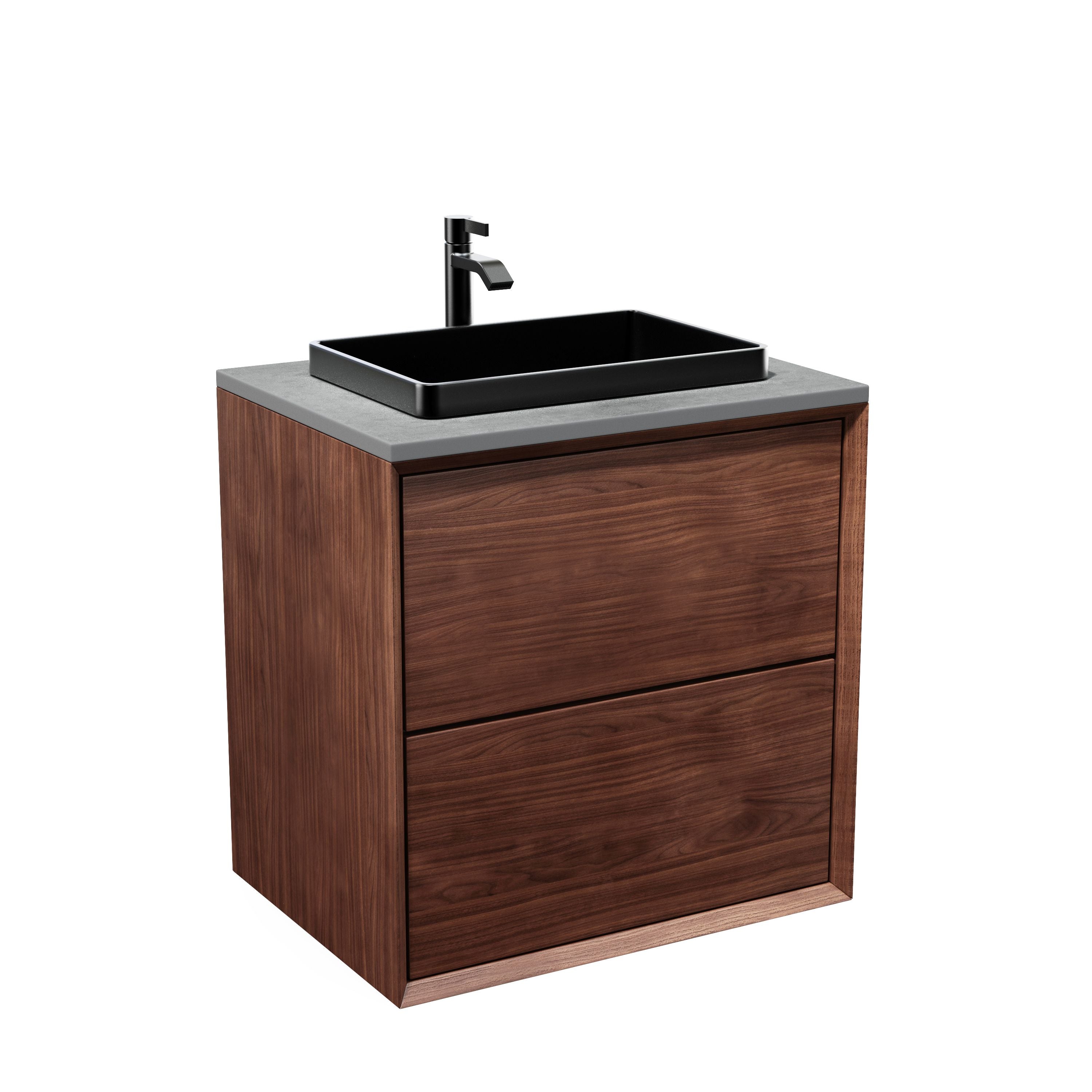 Vaskeskab 60 cm i massiv valnød – smart opbevaring & tidløst design – IW60